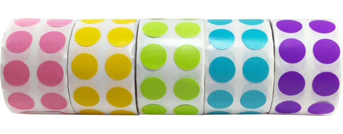 Spring Colored Dot Stickers Collection | Small 1/2" Round