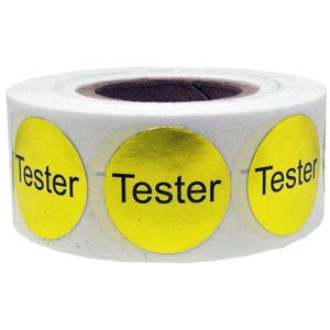 Tester/Try Me Stickers | Gold Metallic Plastic 3/4" Round