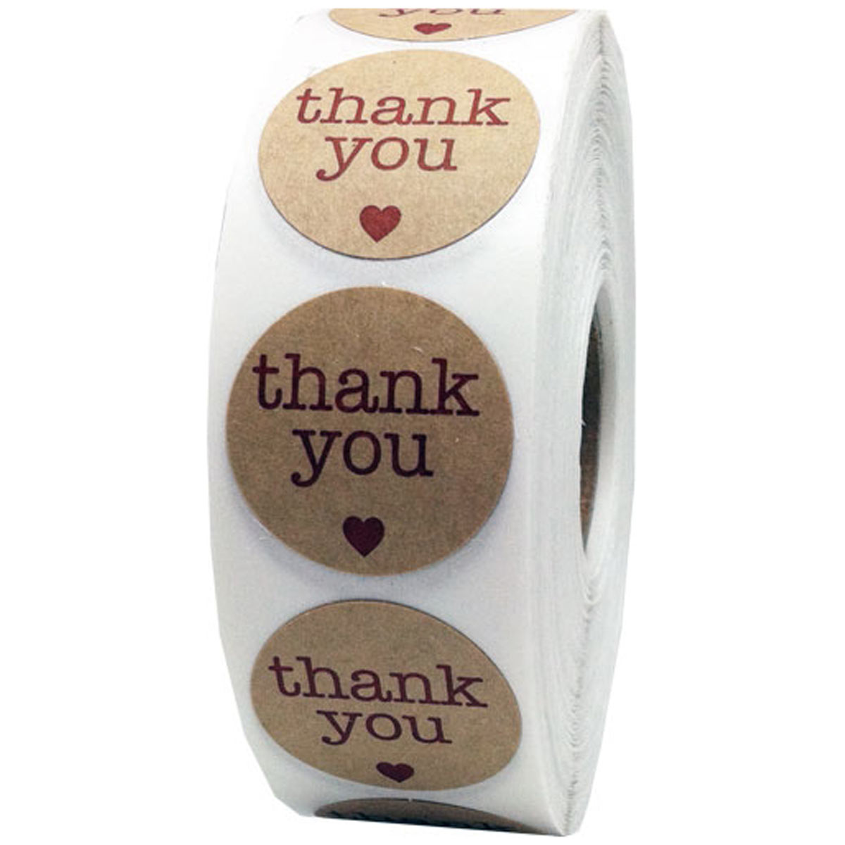 Red Print Thank You Kraft Stickers 1