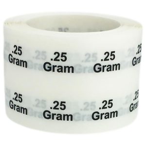Small .25 Gram Clear Warning Labels 1/2" Round