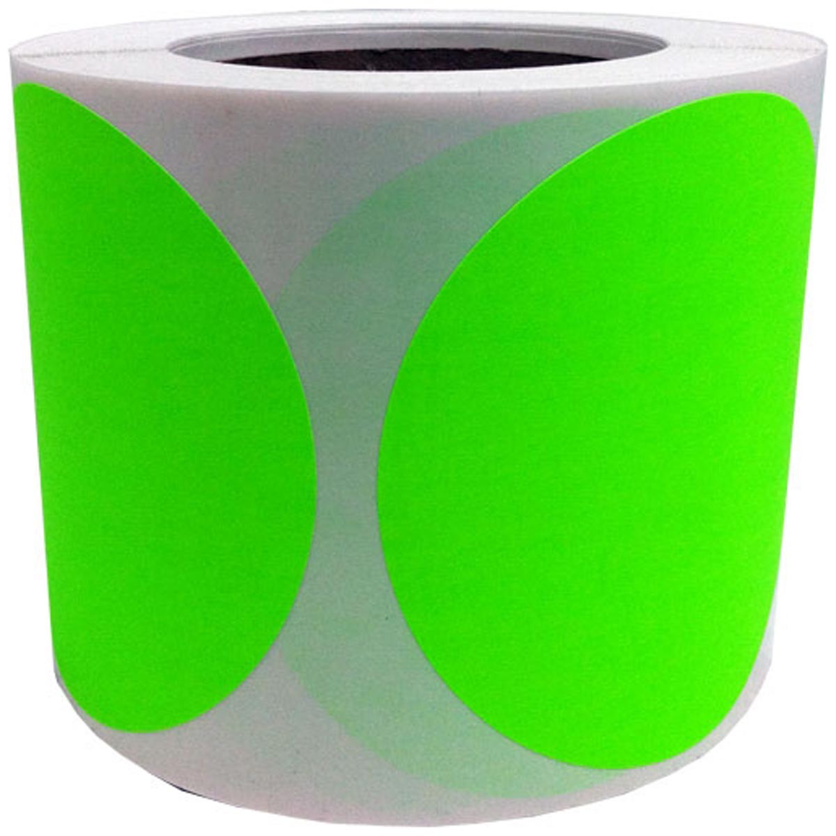 fluorescent-green-color-code-labels-4-round-instocklabels