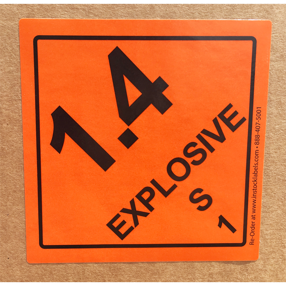 Hazmat DOT Labels Explosive Class 1.4 S