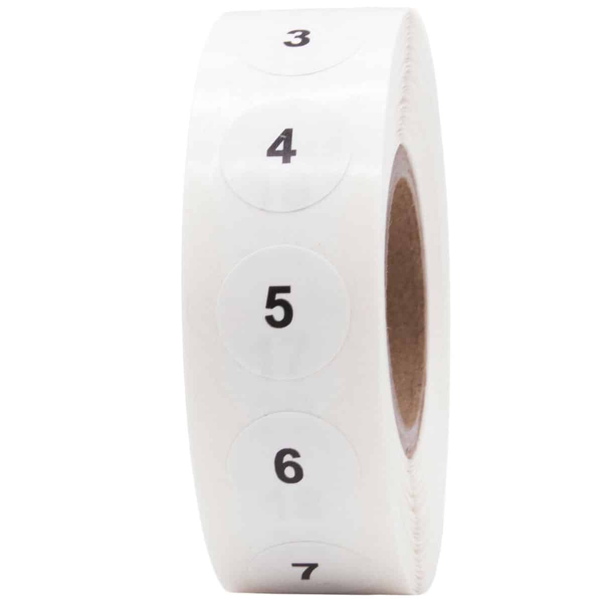 NUMBERS 160 STICKERS Sequential, Large 3-1/3 Circle Labels