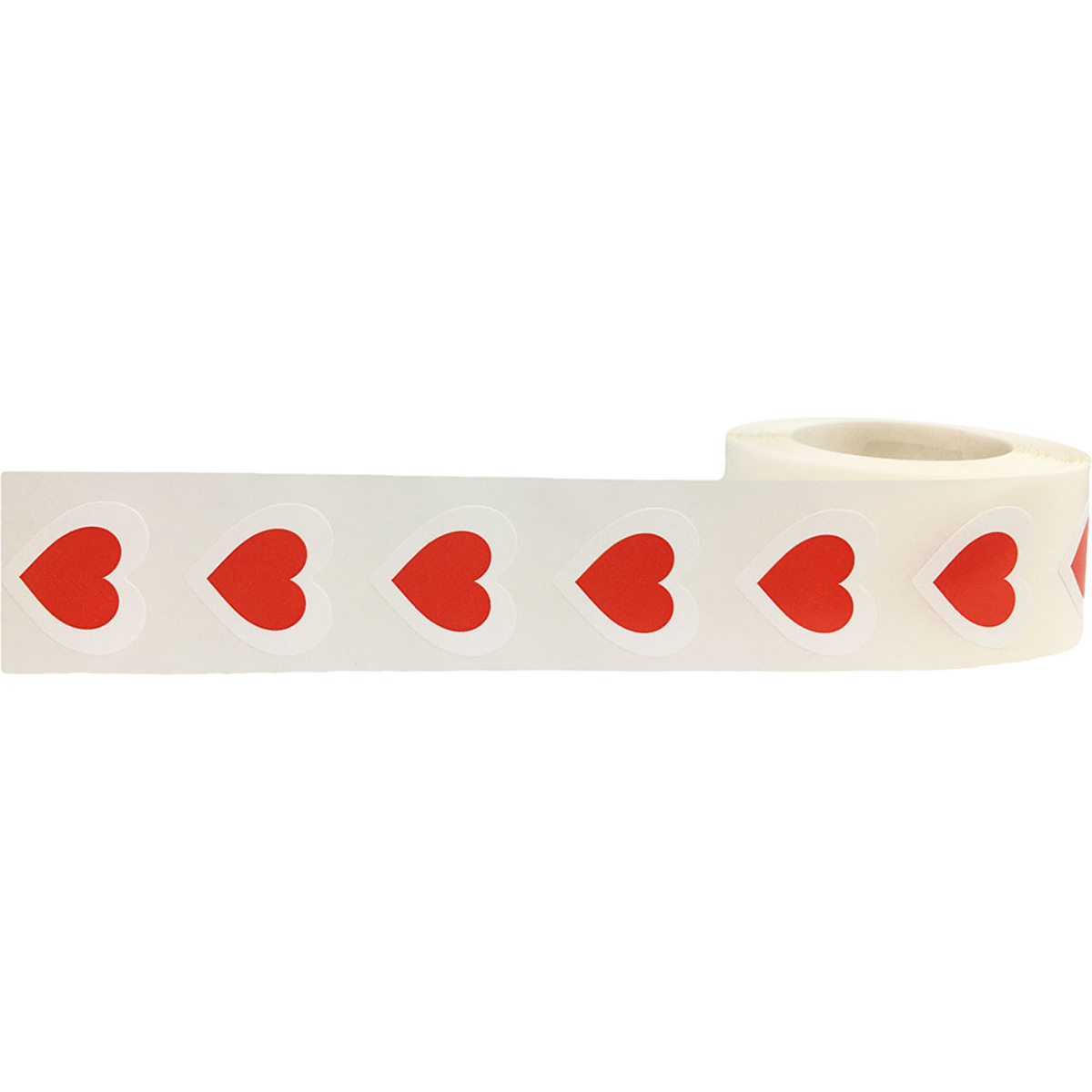 Red and White Heart in Heart Stickers | InStockLabels.com