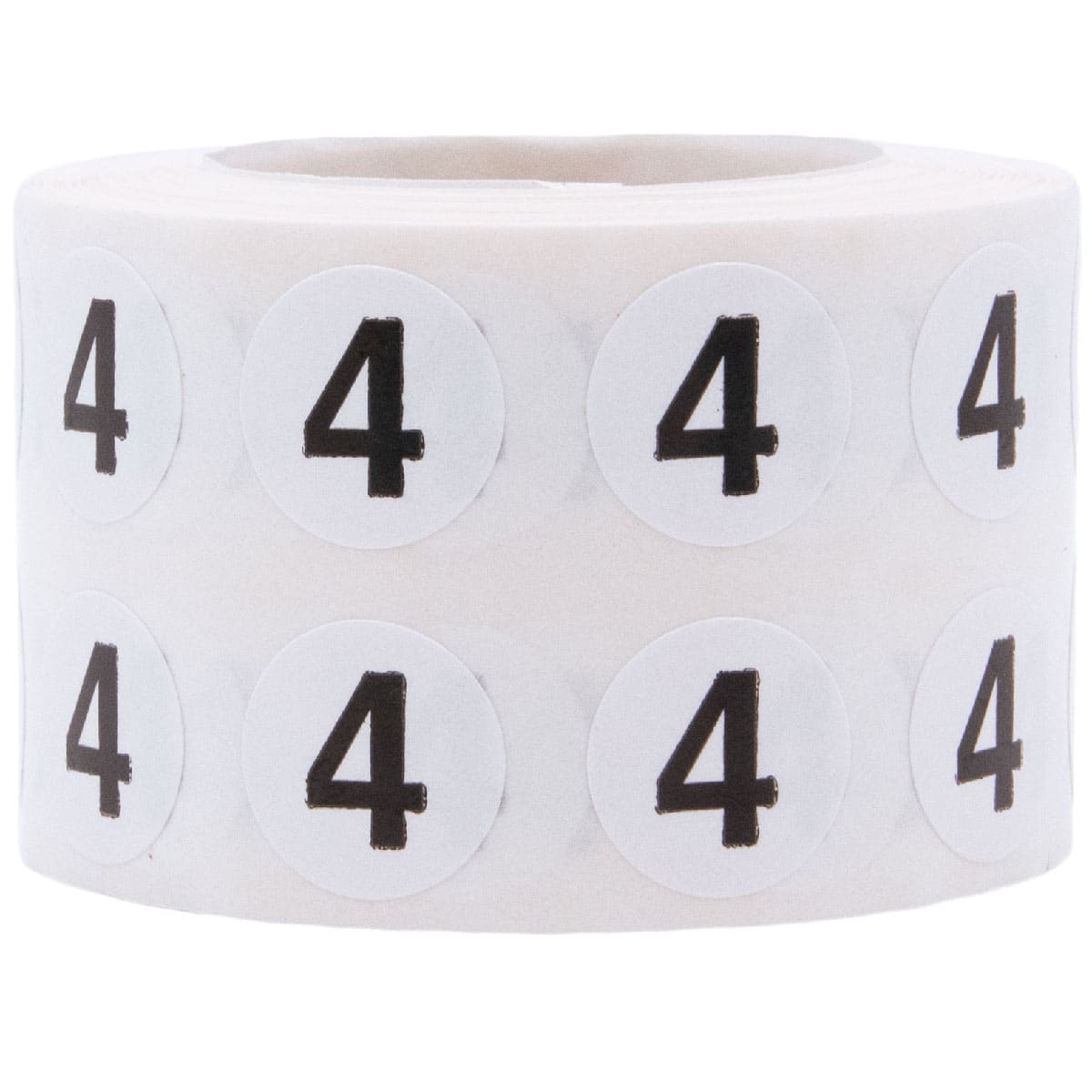 Small Number 4 Stickers 12 Round