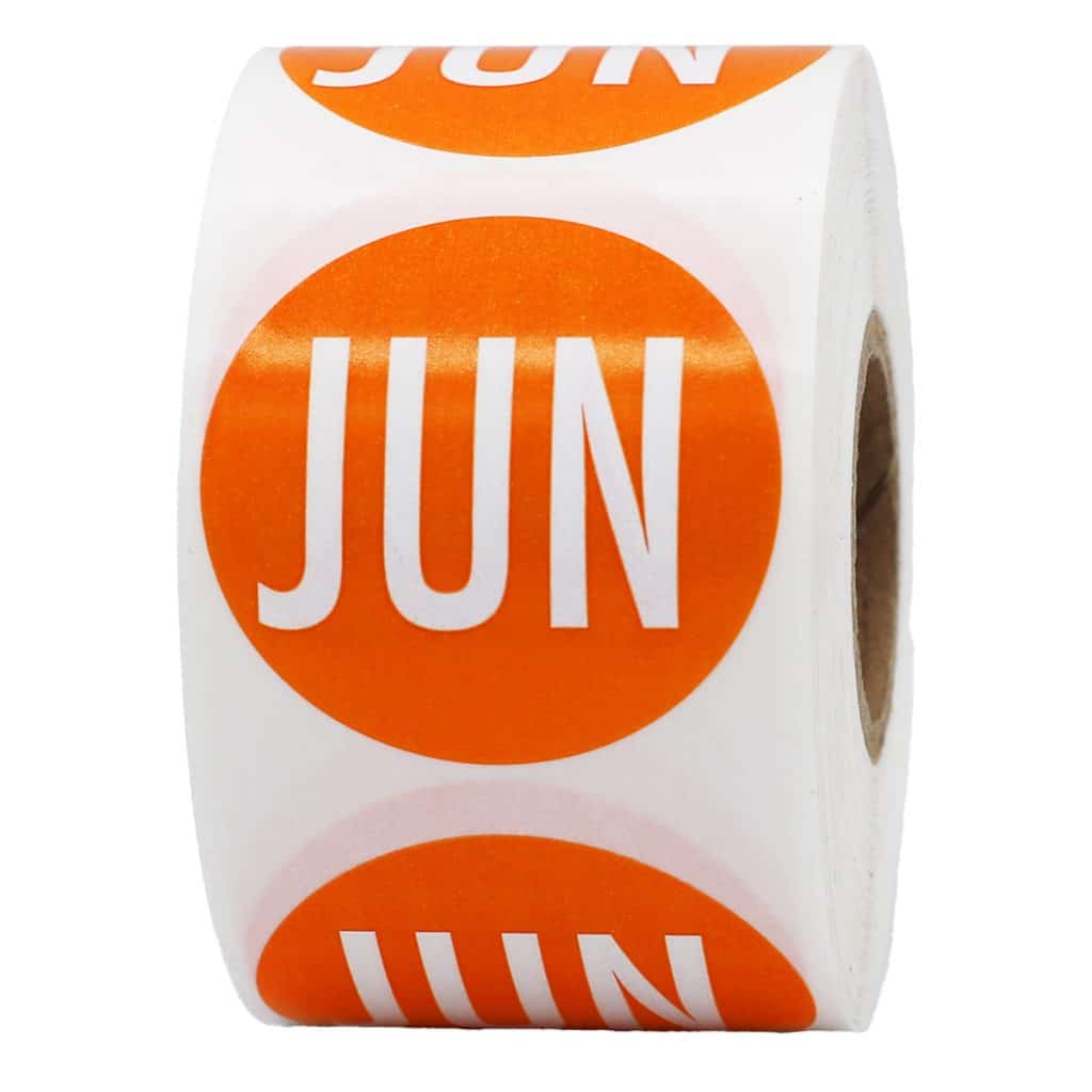 July Color Coding Month Stickers 1.5 Round