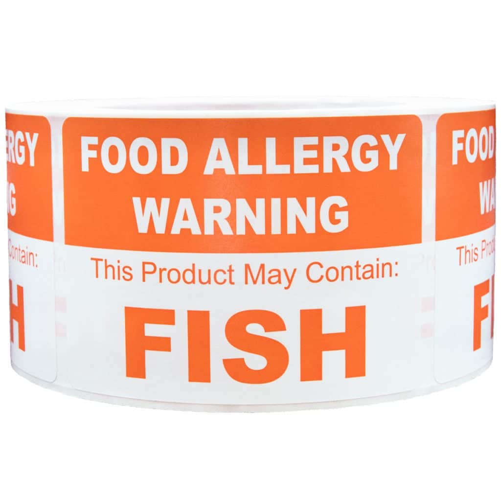 ChromaLabel 1 inch Color-Code Square Allergy Warning Labels: 1,000/Pack, Size: Warning May Contain Eggs