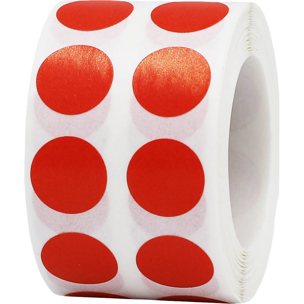 Small Burnt Orange Dot Stickers 1 2