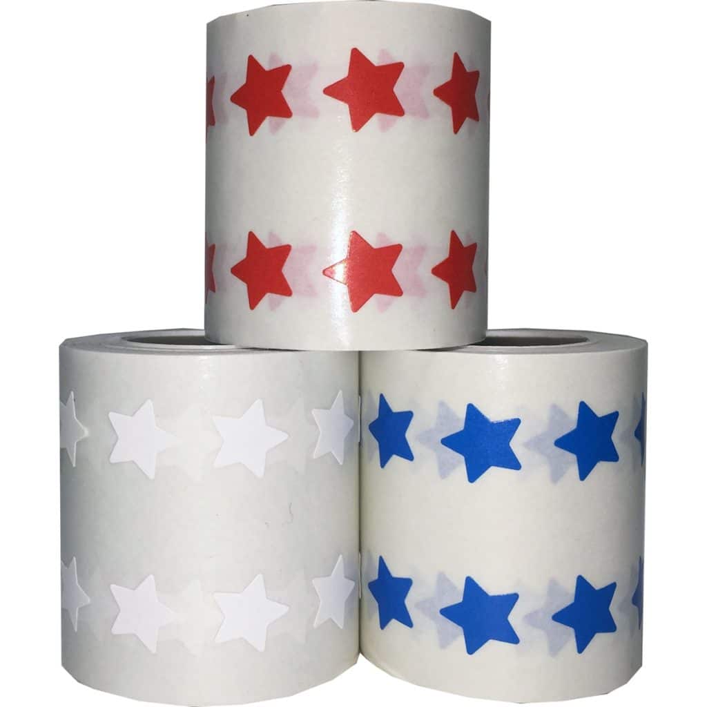 Red, White And Blue Star Stickers 