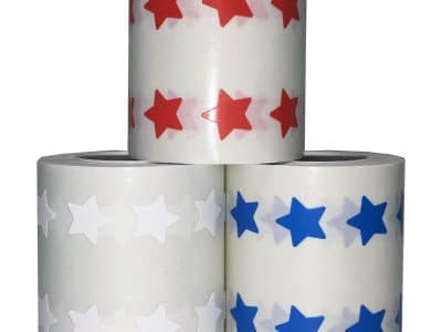 Small Red, White and Blue Bulk Pack Star Stickers 1/2" Inch