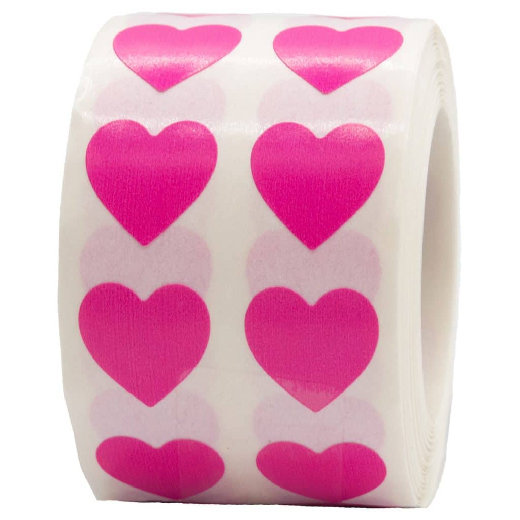 Small Hot Pink Heart Button 15mm - 653632190443