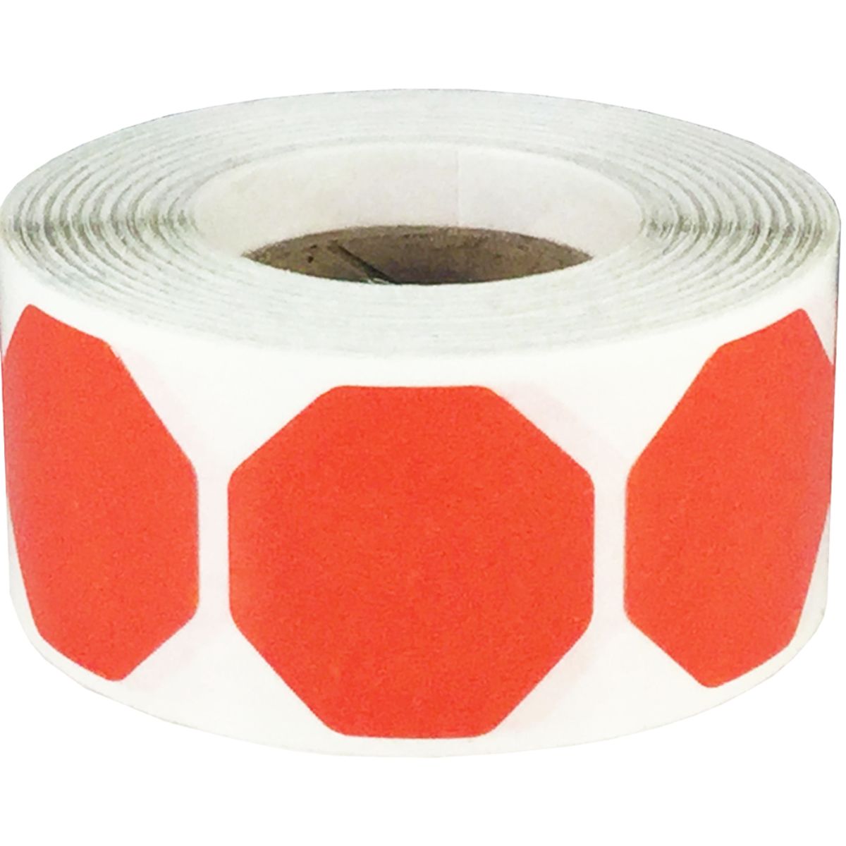 Red Removable Octagon Labels | 1