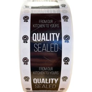 Quality Sealed Food Delivery Labels | Black and White