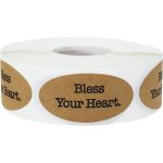 Natural Kraft Bless Your Heart Stickers