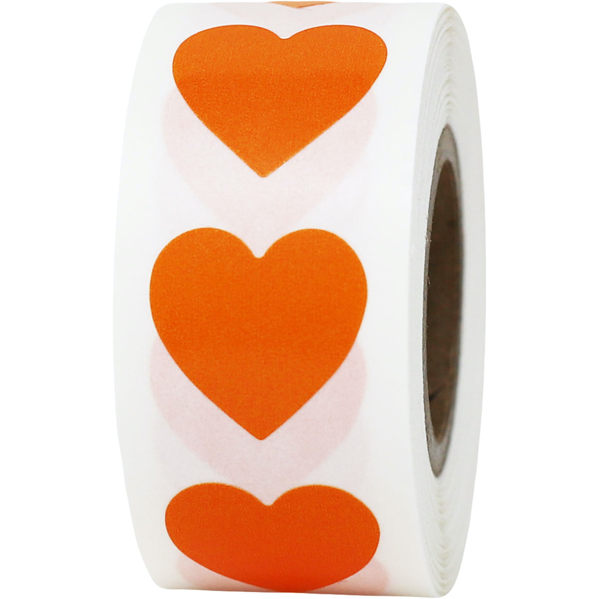 Orange Heart Stickers 3/4 Inch | InstockLabels.com