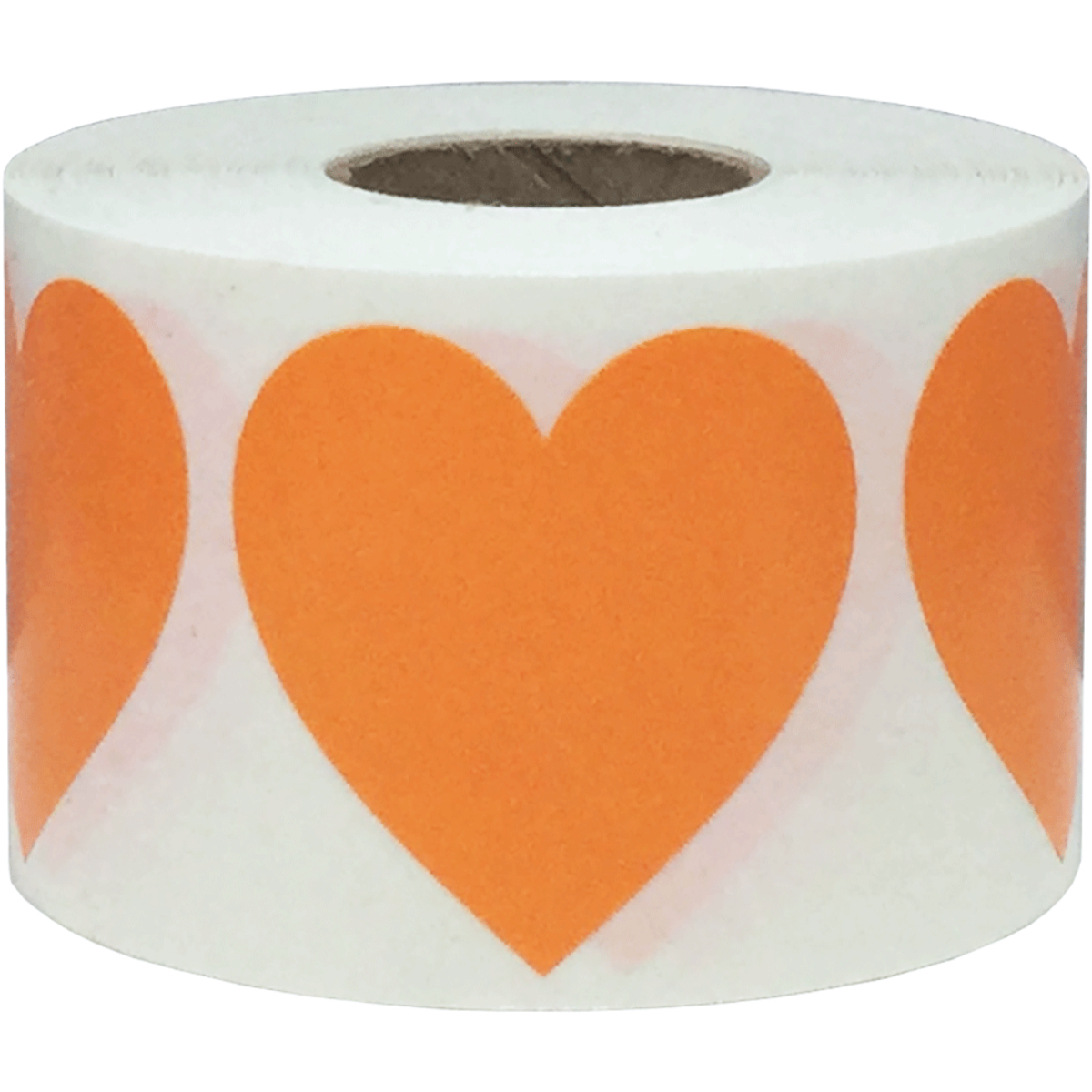 Orange Heart Stickers 1.5 Inch | InstockLabels.com