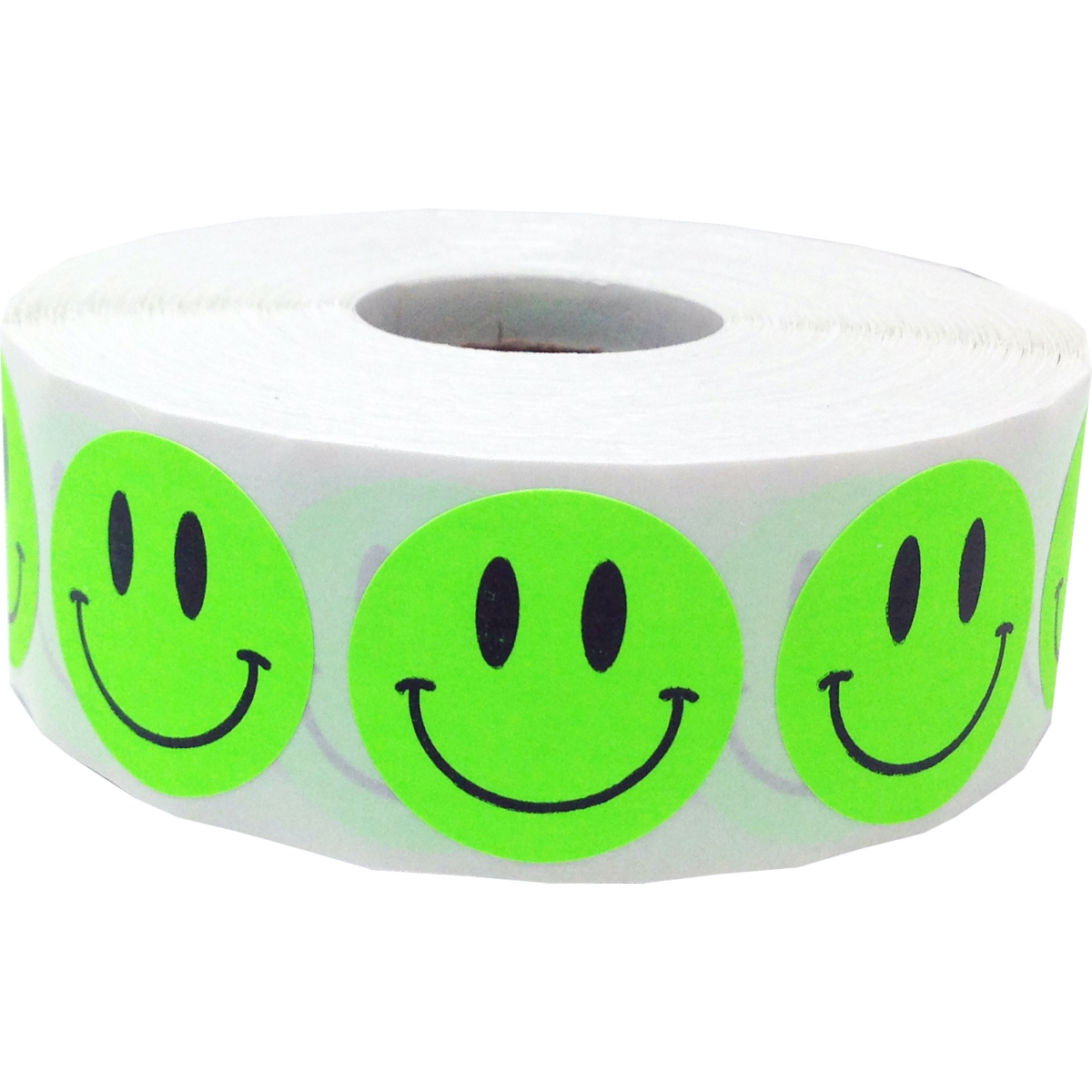 Fluorescent Green Smiley Face Stickers 1