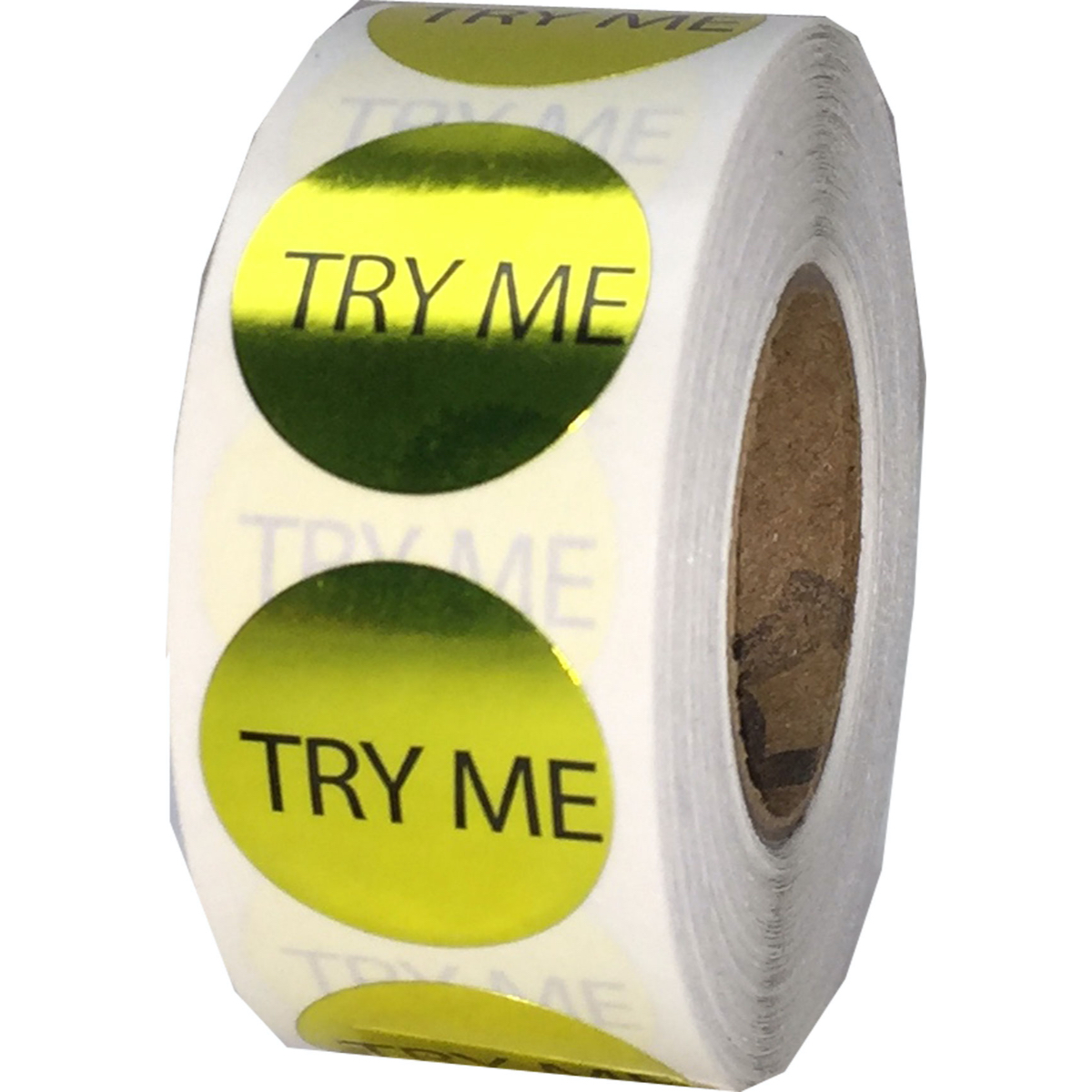 Tester/Try Me Stickers, Silver Foil 3/4 Round