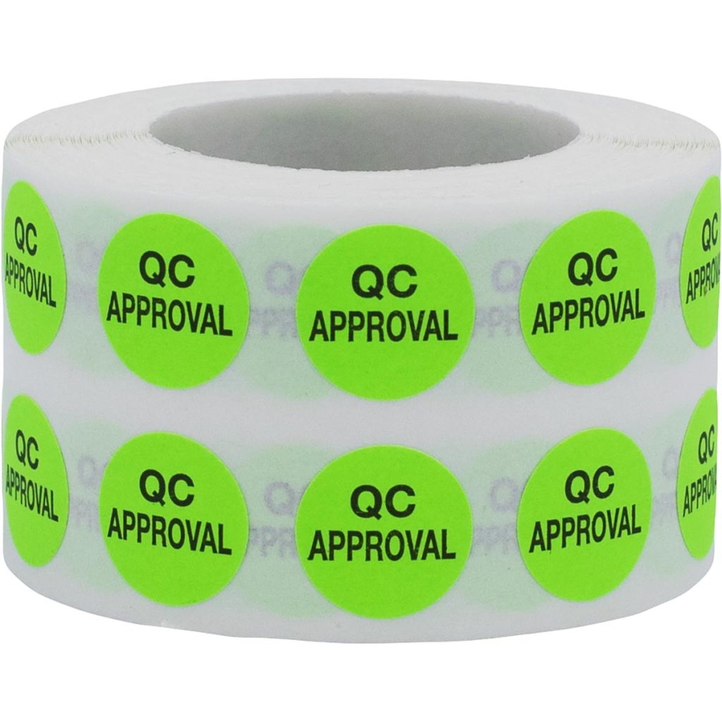 Small QC Approval Labels for Quality Control - InStock Labels