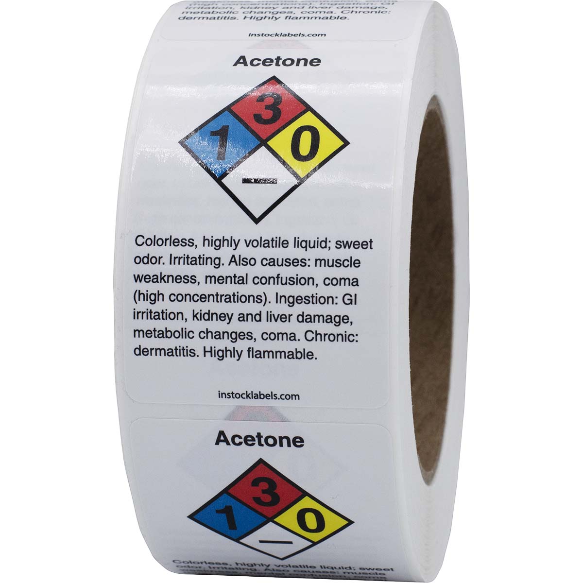 Acetone Chemical NFPA Warning Labels - InStockLabels.com