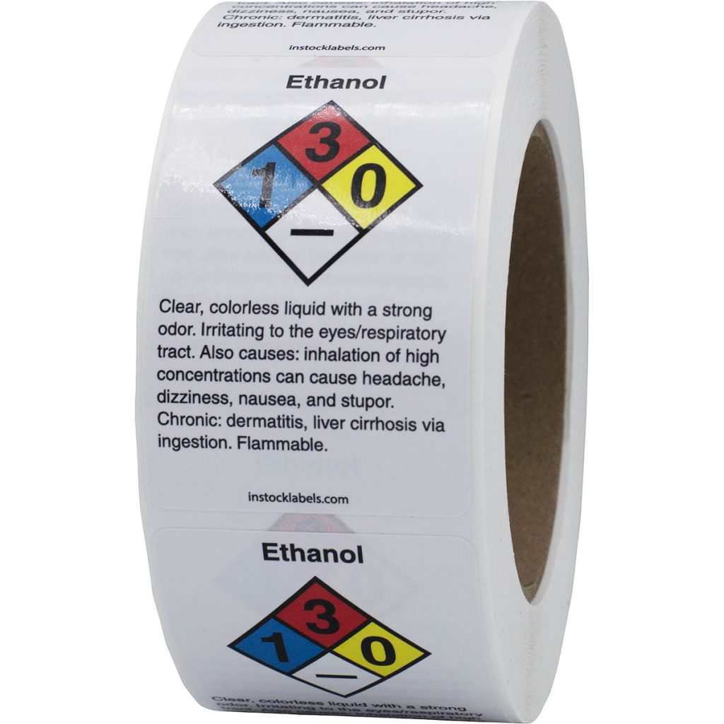 Ethanol Chemical NFPA Warning Labels - InStockLabels.com